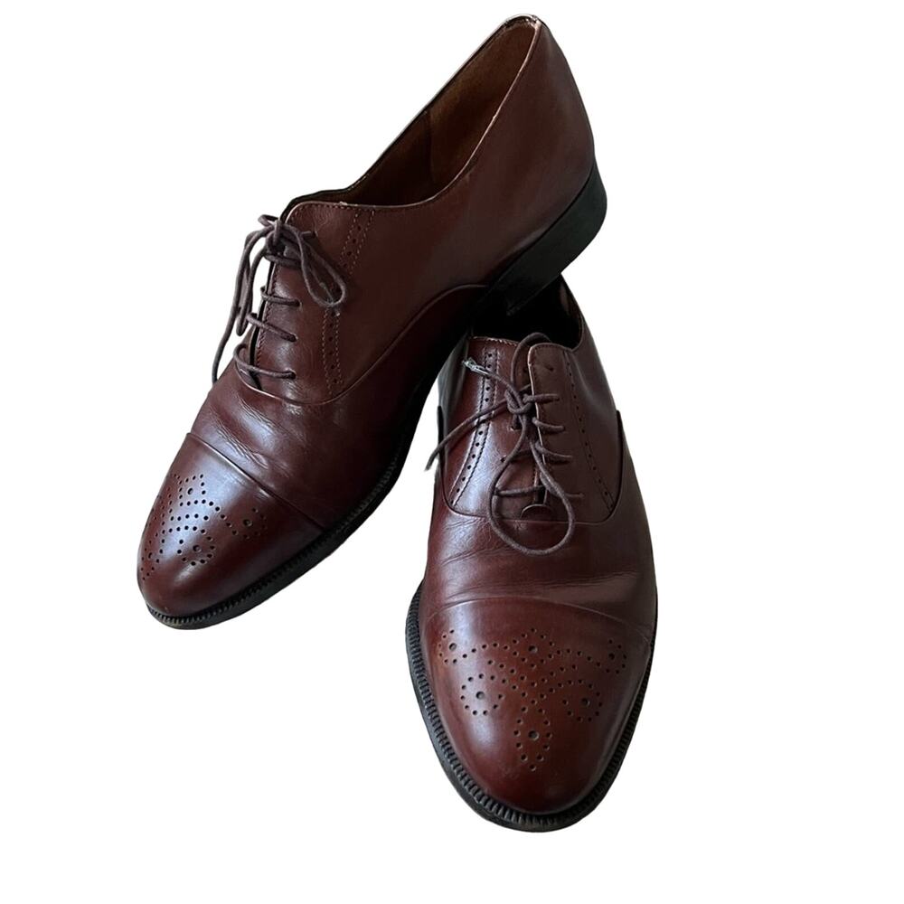 Salvation Ferragamo Leather Oxford Dress Shoes Men’s 8 EE Wide